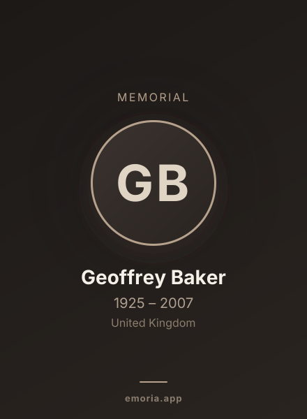 Memorial portrait of Geoffrey Baker