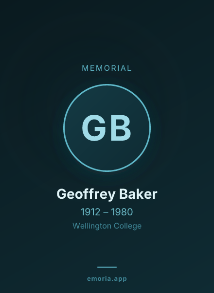 Memorial portrait of Geoffrey Baker