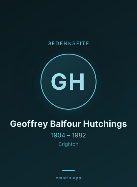 Gedenkportrait von Geoffrey Balfour Hutchings