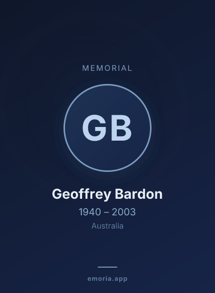 Memorial portrait of Geoffrey Bardon