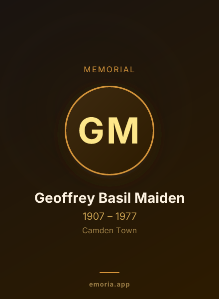 Memorial portrait of Geoffrey Basil Maiden