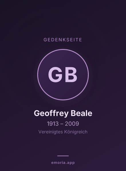 Gedenkportrait von Geoffrey Beale