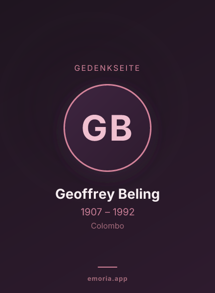 Gedenkportrait von Geoffrey Beling