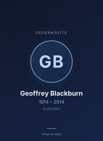 Gedenkportrait von Geoffrey Blackburn