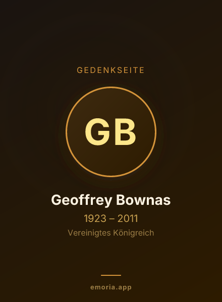 Gedenkportrait von Geoffrey Bownas