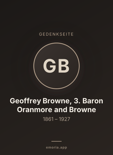 Gedenkportrait von Geoffrey Browne, 3. Baron Oranmore and Browne