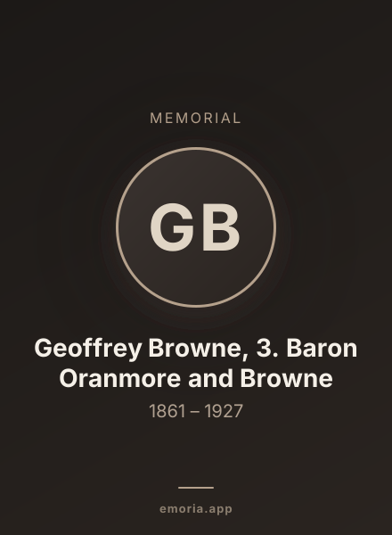 Memorial portrait of Geoffrey Browne, 3. Baron Oranmore and Browne