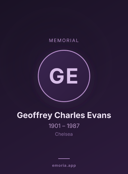 Memorial portrait of Geoffrey Charles Evans