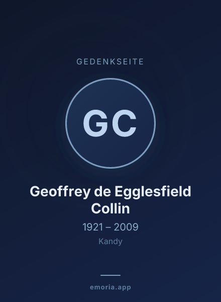 Gedenkportrait von Geoffrey de Egglesfield Collin