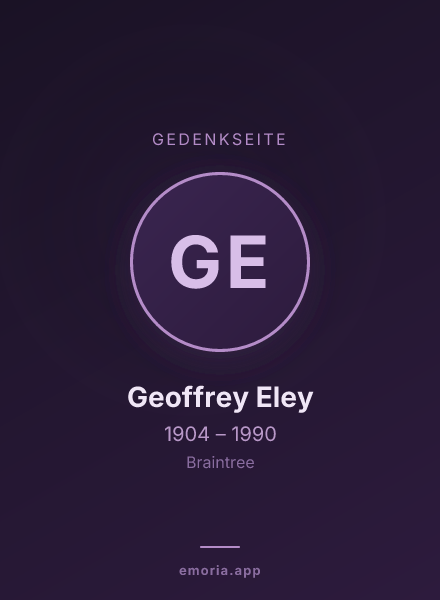 Gedenkportrait von Geoffrey Eley