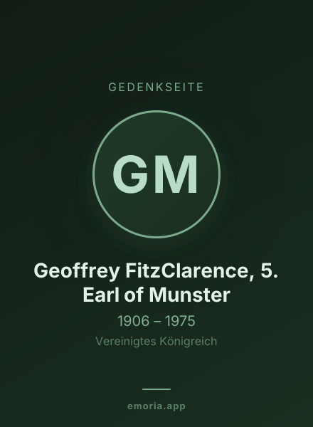 Gedenkportrait von Geoffrey FitzClarence, 5. Earl of Munster
