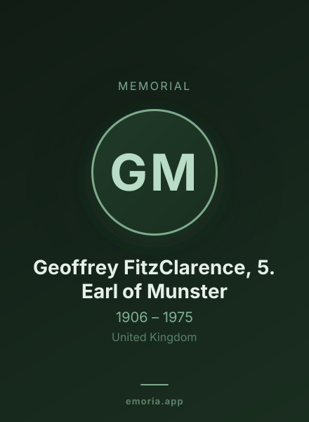 Memorial portrait of Geoffrey FitzClarence, 5. Earl of Munster