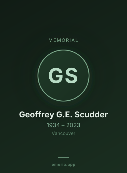 Memorial portrait of Geoffrey G.E. Scudder