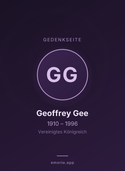 Gedenkportrait von Geoffrey Gee