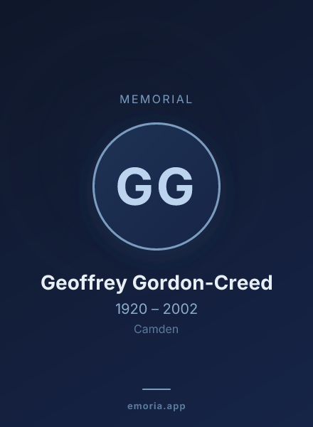 Memorial portrait of Geoffrey Gordon-Creed