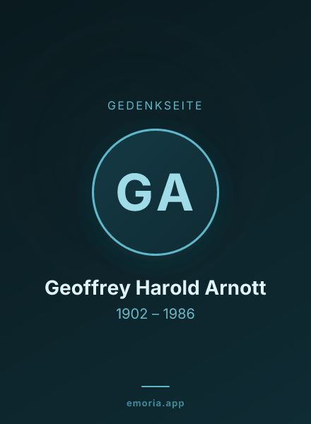 Gedenkportrait von Geoffrey Harold Arnott