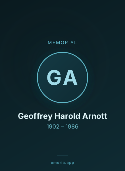 Memorial portrait of Geoffrey Harold Arnott