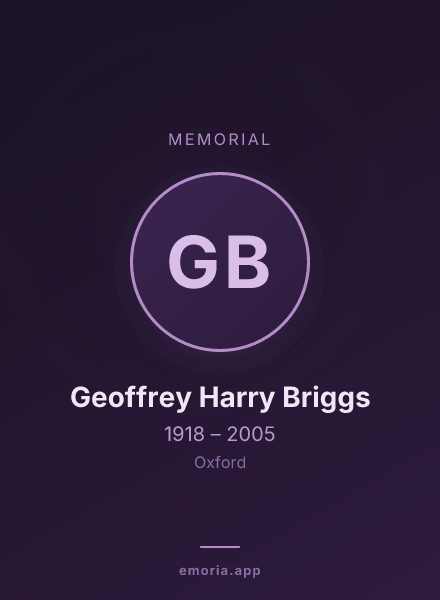 Memorial portrait of Geoffrey Harry Briggs