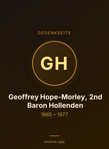Gedenkportrait von Geoffrey Hope-Morley, 2nd Baron Hollenden