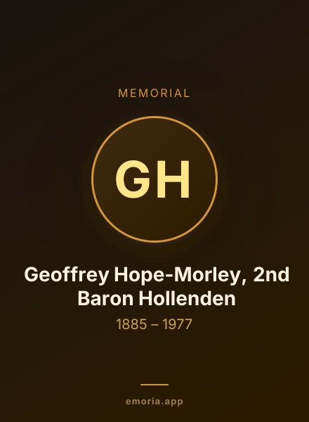 Memorial portrait of Geoffrey Hope-Morley, 2nd Baron Hollenden