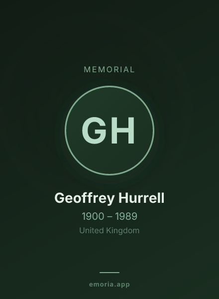 Memorial portrait of Geoffrey Hurrell