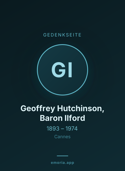 Gedenkportrait von Geoffrey Hutchinson, Baron Ilford