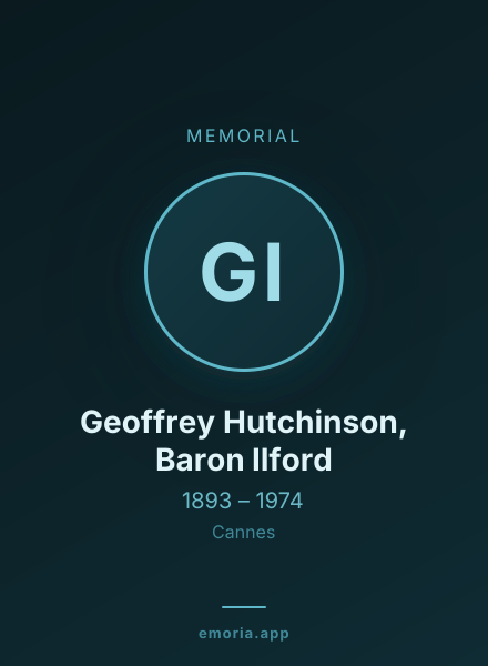 Memorial portrait of Geoffrey Hutchinson, Baron Ilford