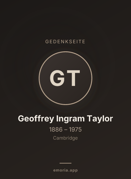 Gedenkportrait von Geoffrey Ingram Taylor