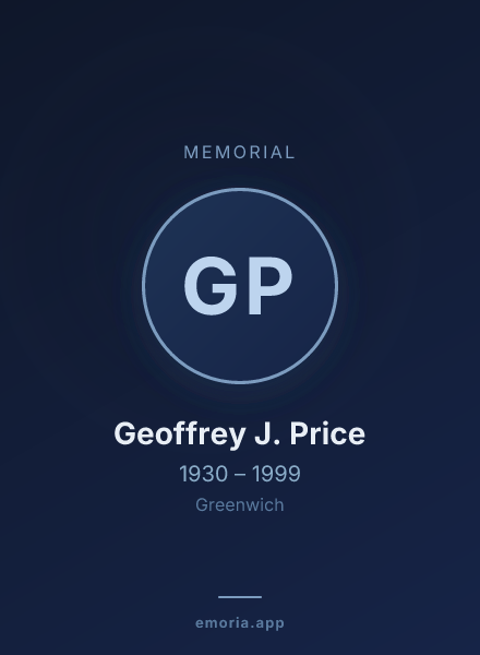 Memorial portrait of Geoffrey J. Price