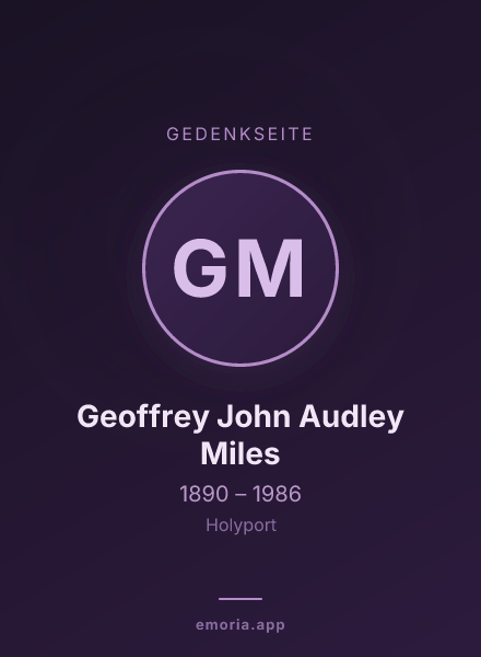 Gedenkportrait von Geoffrey John Audley Miles