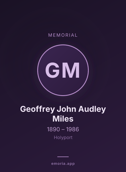 Memorial portrait of Geoffrey John Audley Miles