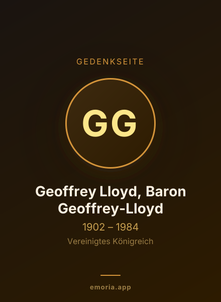 Gedenkportrait von Geoffrey Lloyd, Baron Geoffrey-Lloyd