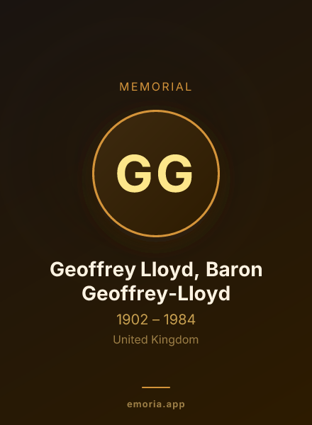 Memorial portrait of Geoffrey Lloyd, Baron Geoffrey-Lloyd