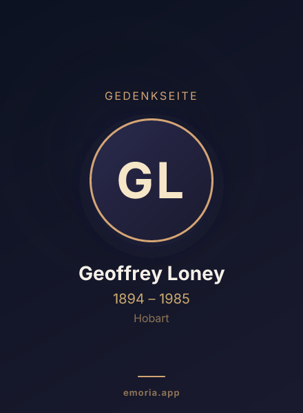 Gedenkportrait von Geoffrey Loney