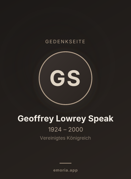 Gedenkportrait von Geoffrey Lowrey Speak