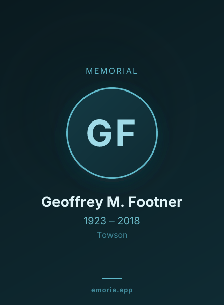 Memorial portrait of Geoffrey M. Footner