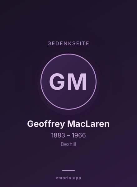 Gedenkportrait von Geoffrey MacLaren