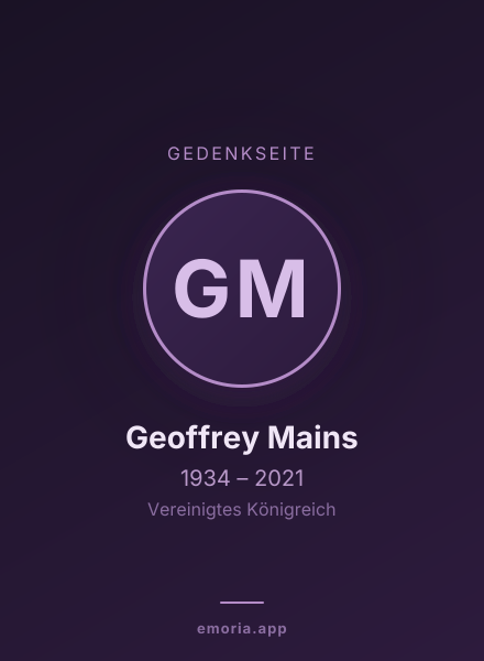 Gedenkportrait von Geoffrey Mains