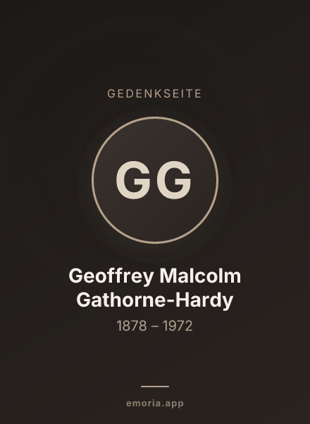 Gedenkportrait von Geoffrey Malcolm Gathorne-Hardy