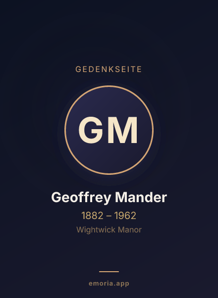 Gedenkportrait von Geoffrey Mander