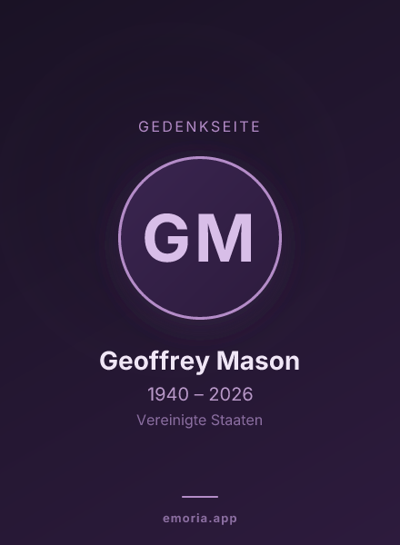 Gedenkportrait von Geoffrey Mason