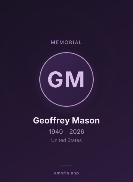 Memorial portrait of Geoffrey Mason