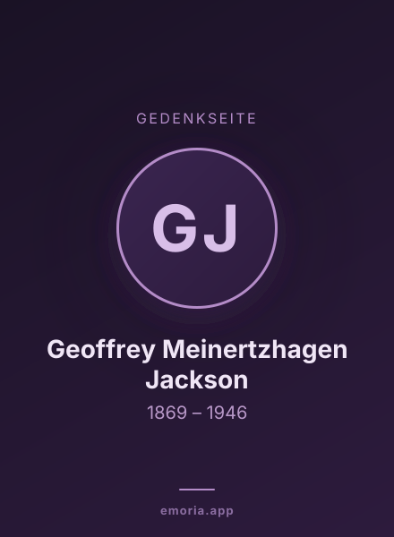 Gedenkportrait von Geoffrey Meinertzhagen Jackson