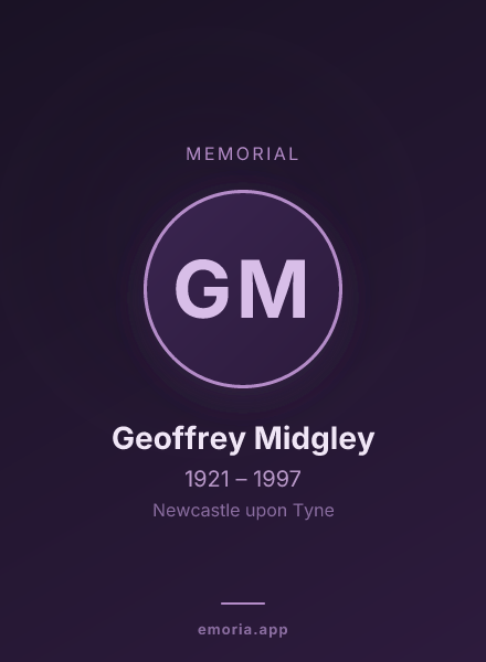 Memorial portrait of Geoffrey Midgley