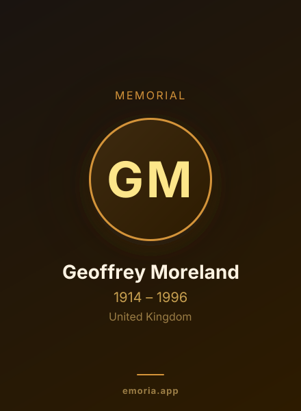 Memorial portrait of Geoffrey Moreland