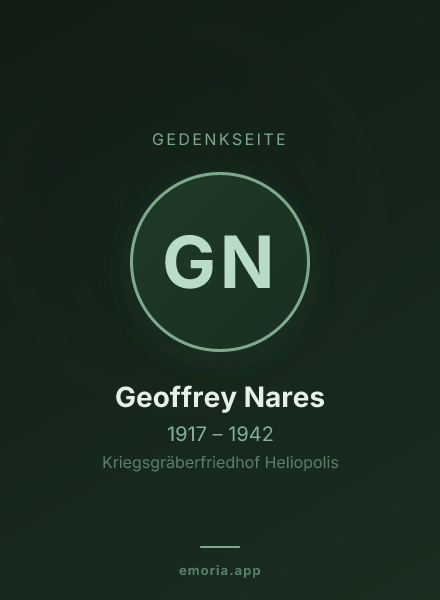Gedenkportrait von Geoffrey Nares