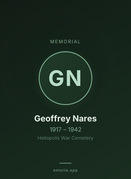 Memorial portrait of Geoffrey Nares
