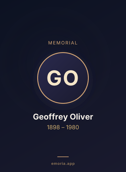 Memorial portrait of Geoffrey Oliver