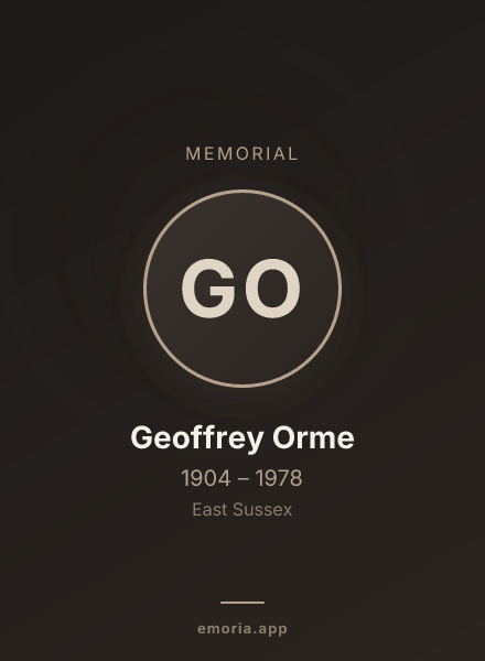 Memorial portrait of Geoffrey Orme