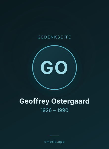 Gedenkportrait von Geoffrey Ostergaard